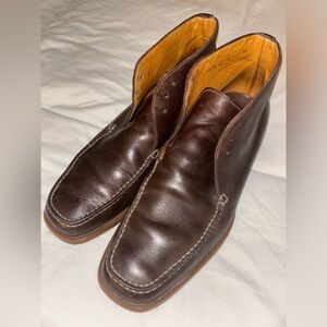 Santoni Vintage Italian Chukka Boots/Shoes Leather Brown High-top, size 9.5